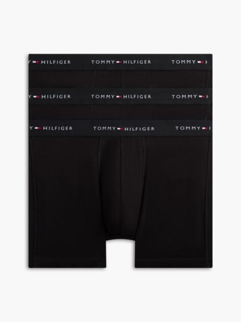 Black 3-Pack Logo Waistband Trunks  Men