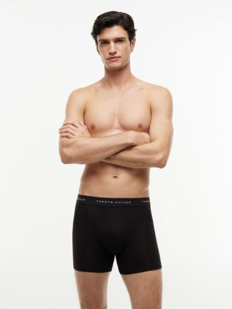 Black 3-Pack Logo Waistband Trunks  Men