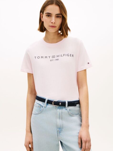 Ροζ T-Shirt Με Κλασική Λαιμόκοψη Και Λογότυπο  Γυναίκες