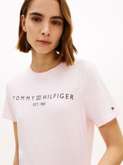 Ροζ T-Shirt Με Κλασική Λαιμόκοψη Και Λογότυπο  Γυναίκες