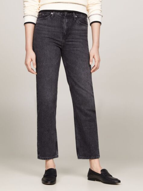 Grey Classics High Rise Fitted Straight Jeans  Women
