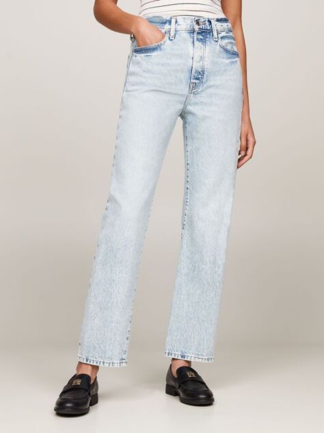 Denim High Rise Straight Twisted Seam Jeans  Women