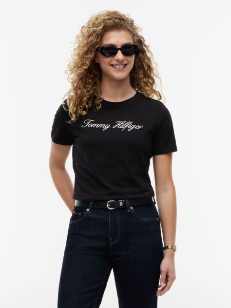 Μαύρο T-Shirt Με Λογότυπο  Γυναίκες