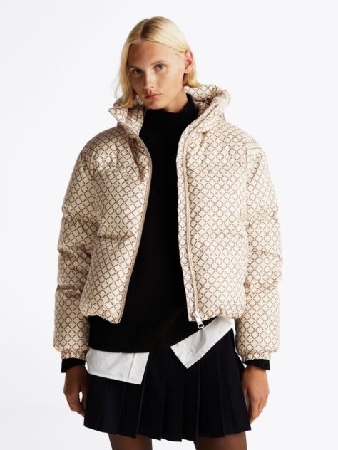 Multi Signature Print Puffer Jacket  Women