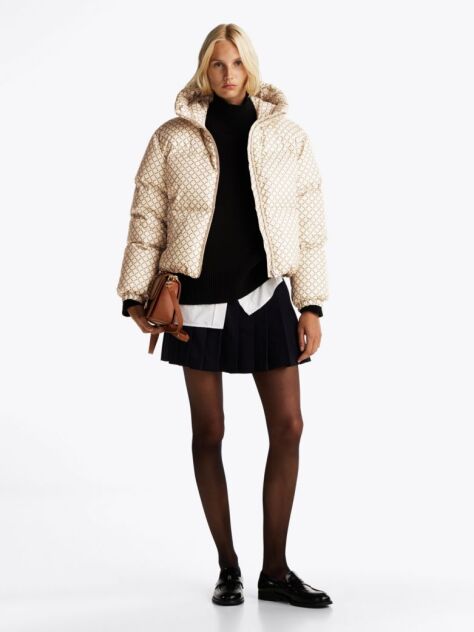 Multi Signature Print Puffer Jacket  Women