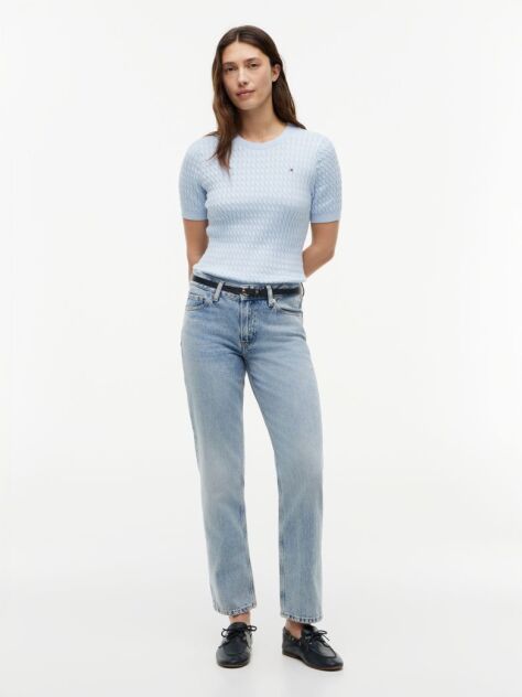 Blue High Rise Straight Leg Jeans  Women