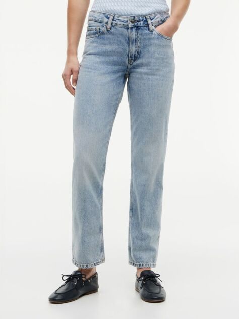 Blue High Rise Straight Leg Jeans  Women