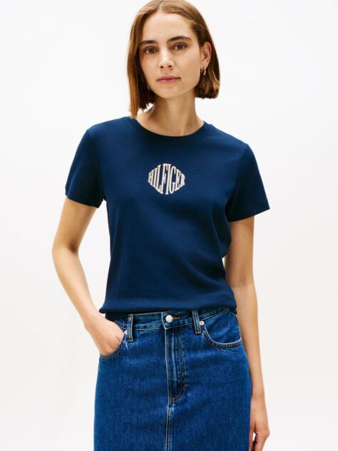 Blue Logo Crew Neck T-Shirt  Women