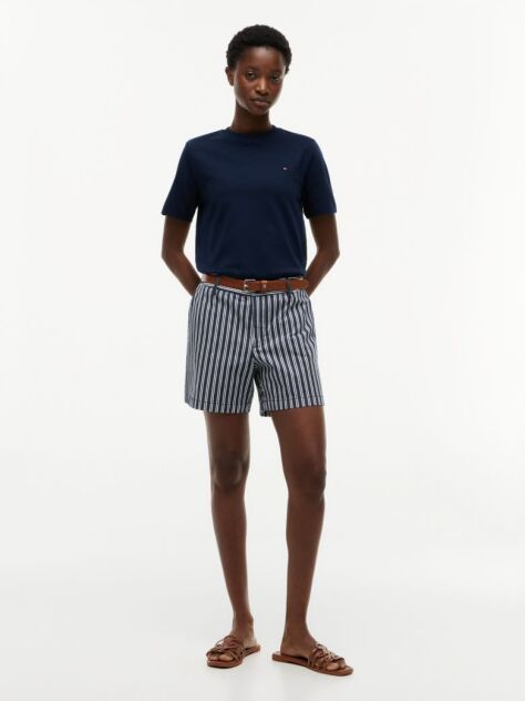 Μπλε Boxy T-Shirt Με Πλέξη Interlock  Γυναίκες