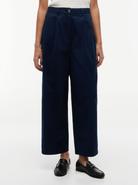 Μπλε Παντελόνι Chinos Σε Barrel Γραμμή Με Washed Εφέ  Γυναίκες