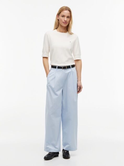 Blue Washed Barrel Leg Chinos  Women