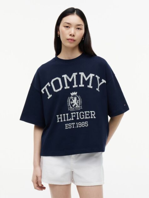 Blue Crest Relaxed Oversized T-Shirt  Women