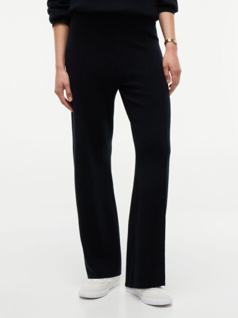 Black Travel Regular Trousers With Silk  Women