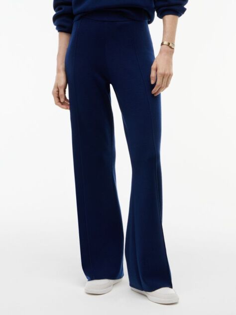 Blue Travel Regular Trousers With Silk  Women
