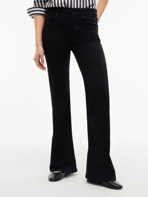 Black Luna Mid Rise Flared Black Jeans  Women
