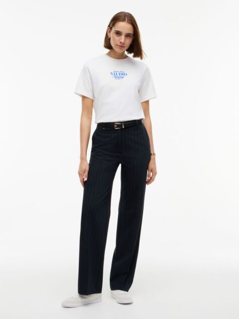 Beige Logo Interlock Knit Crew Neck T-Shirt  Women
