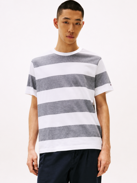 Multi Stripe Crew Neck T-Shirt  Men