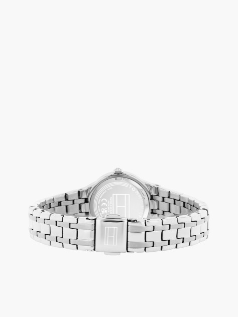 White Stainless Steel Frosted Dial Chain-Link Watch  Women