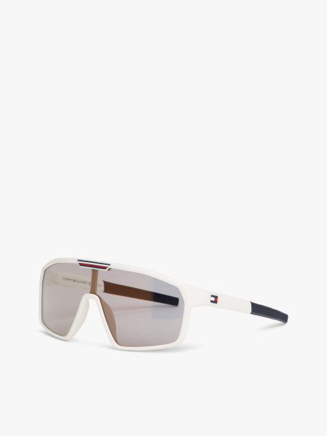 White Signature Mask Sunglasses  Men