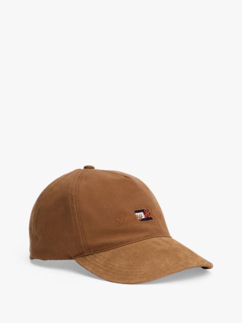 Khaki TH Flag Suede Canvas Five Panel Cap  Men