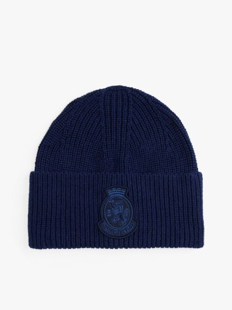 Blue TH Crest Beanie With Cashmere  Men