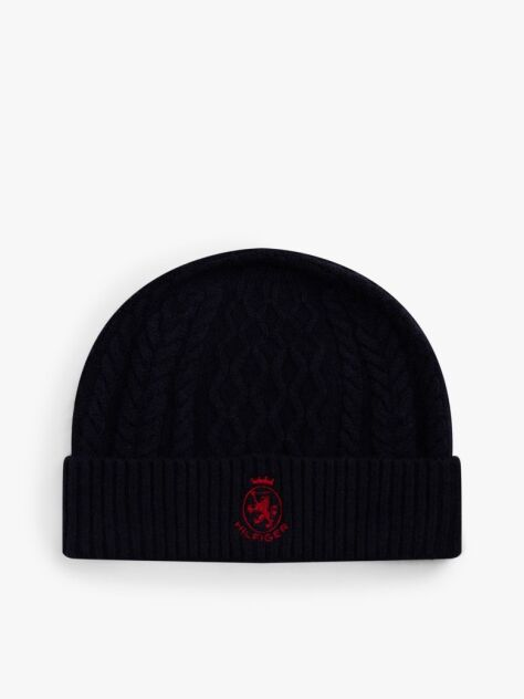 Multi TH Crest Cable Knit Beanie  Men