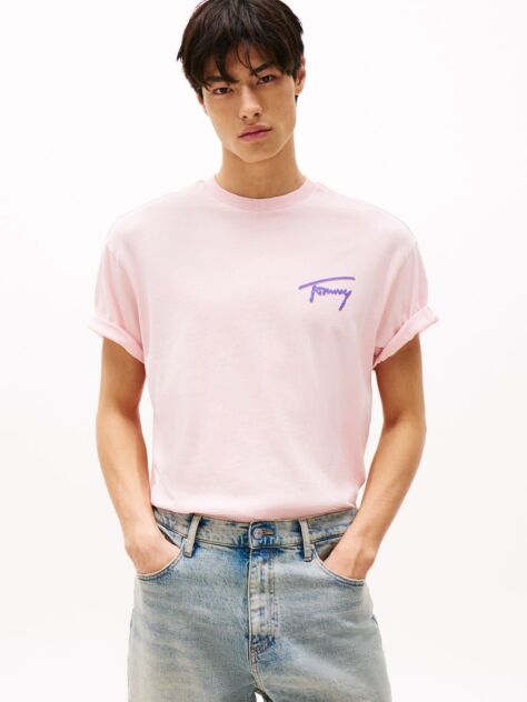 Pink Back Logo Graphic Relaxed T-Shirt  Men