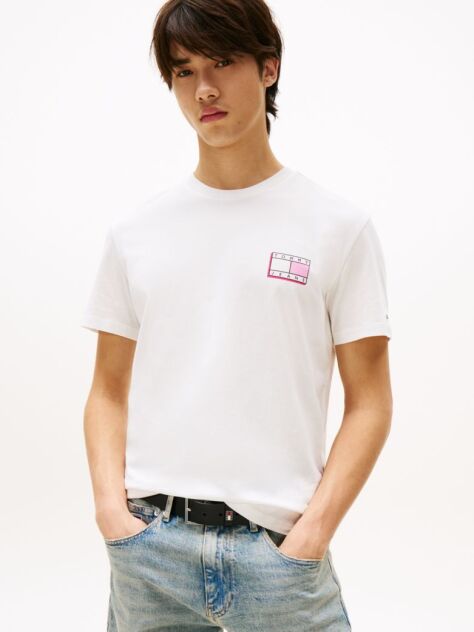 Άσπρο Slim T-Shirt Με Λογότυπο  Άνδρες