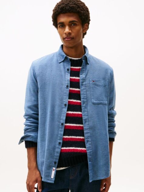 Blue Regular Fit Flannel Shirt  Men
