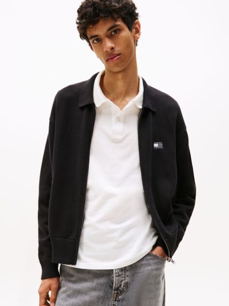 Black Relaxed Zip-Thru Sweatshirt  Men