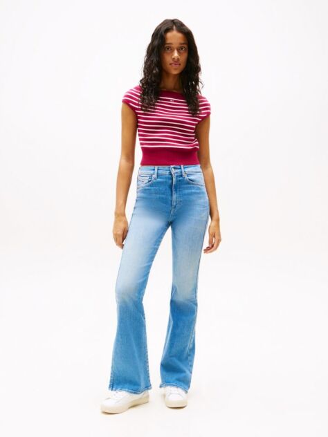 Denim Sylvia Faded High Rise Flared Jeans  Women