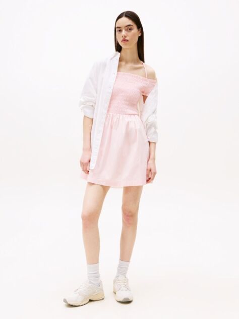 Pink Halterneck Fit And Flare Mini Dress  Women