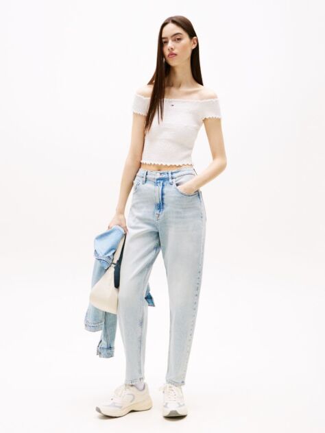 Denim Ultra High Rise Tapered Mom Jeans  Women