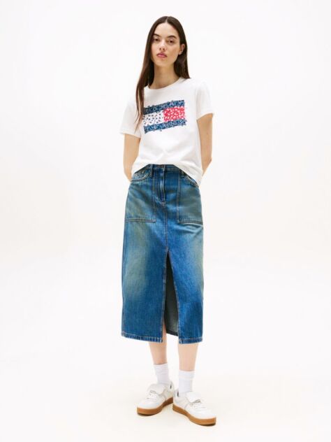 Denim Claire Utility Denim Midi Skirt  Women