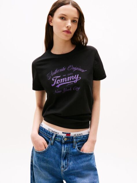 Black Regular Essential Logo Tee  Women
