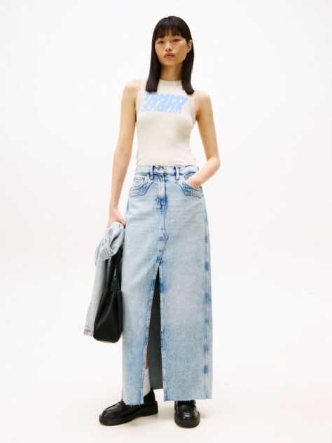 Denim Claire Straight Denim Maxi Skirt  Women