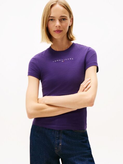 Purple Slim Bling Linear Tee  Women