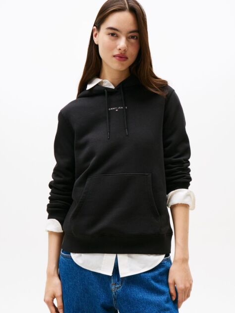 Μαύρο Fleece Hoody Με Λογότυπο  Γυναίκες