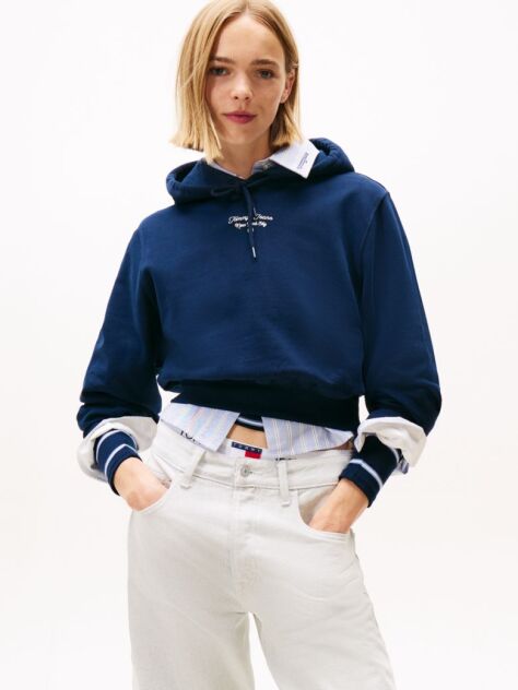 Blue Essential Logo Hoodie  Women