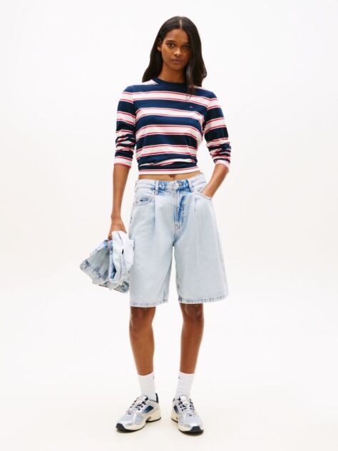 Denim Denim Βερμούδα Με Πιέτες Σε Loose Γραμμή  Γυναίκες
