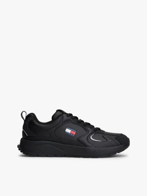 Black Mixed Texture Cleat Trainers  Men