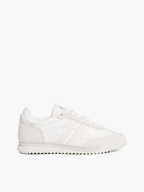 Beige Leather Cleat Classic Runner Trainers  Women