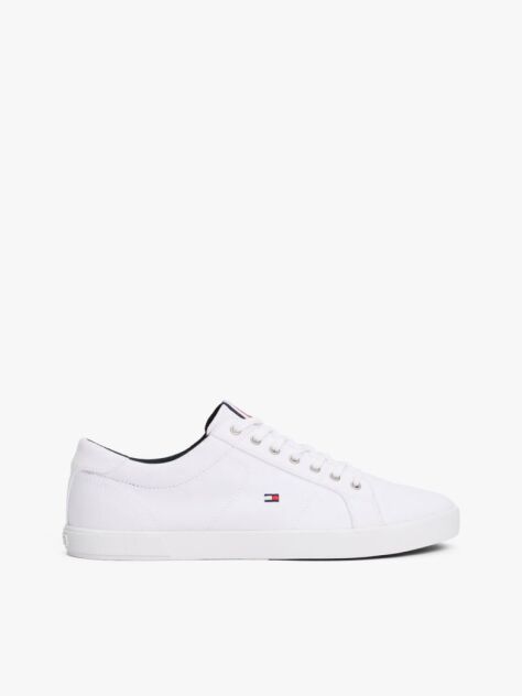 White Iconic Contrast Panel Trainers  Men