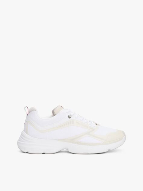 White Modern Runner Logo Trainers  Men