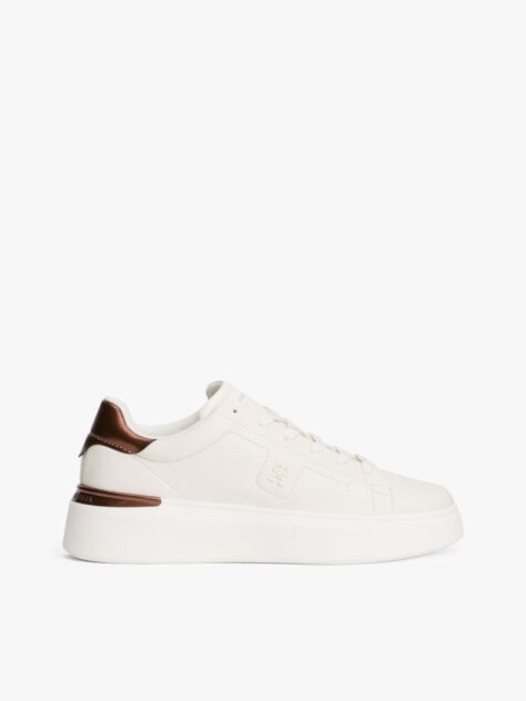 White Chic Platform Sneaker Gold  Women