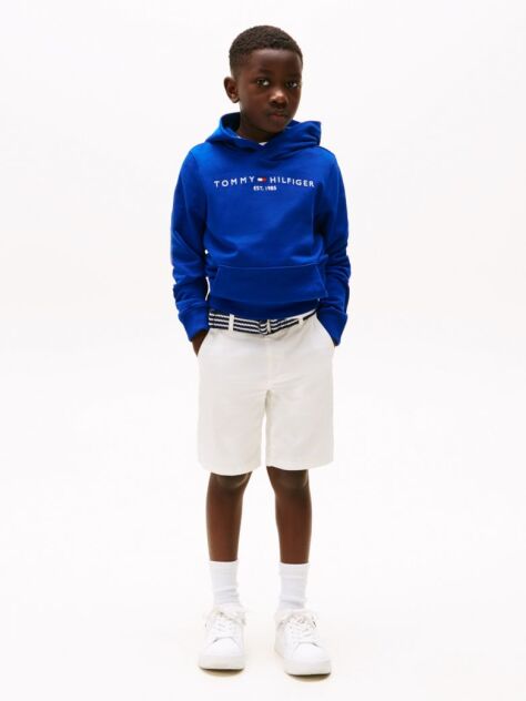 White Belted Woven Shorts  Boys