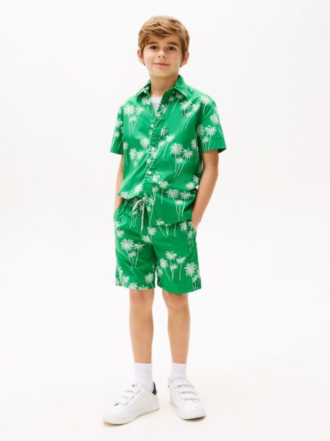 Multi Floral Print Poplin Shorts  Boys