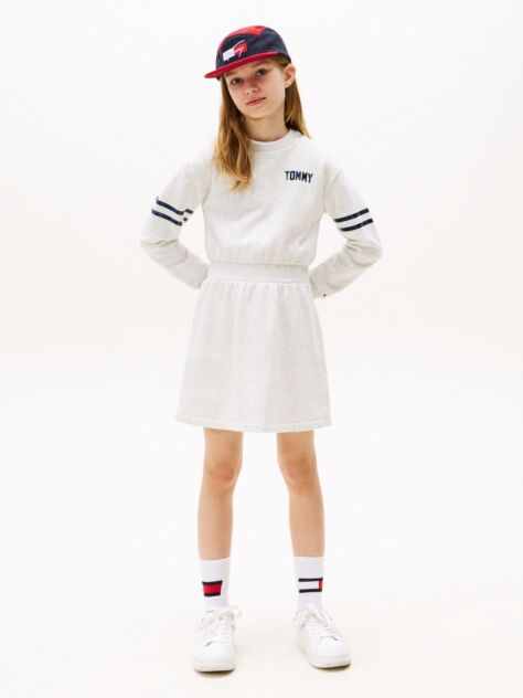 Grey Back Logo Appliqué Sweatshirt Dress  Girls