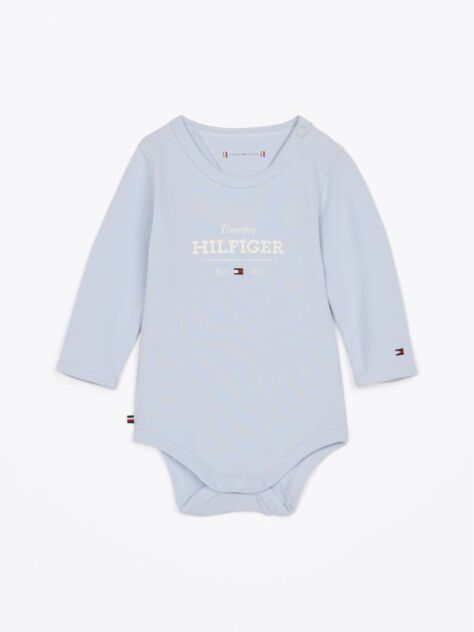 Blue Hilfiger Monotype Long Sleeve Bodysuit  Newborn