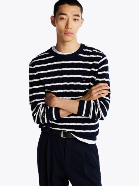 Multi Classics Cable Knit Relaxed Fit Jumper  Men